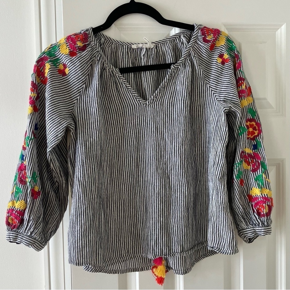 EUC Anthropologie Floreat Blouse Soleil
Embroidered Tassel Colorful Cotton XS - Picture 5 of 11